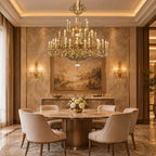 1960s wide brass chandelier