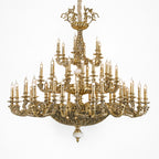 1960s wide brass chandelier