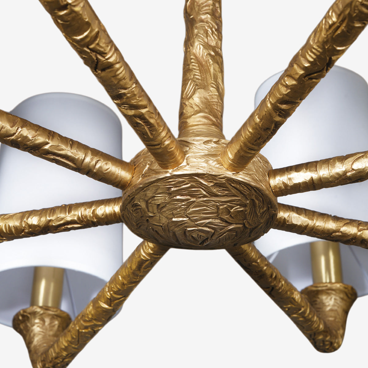 Hammered Fabric Shades Chandelier