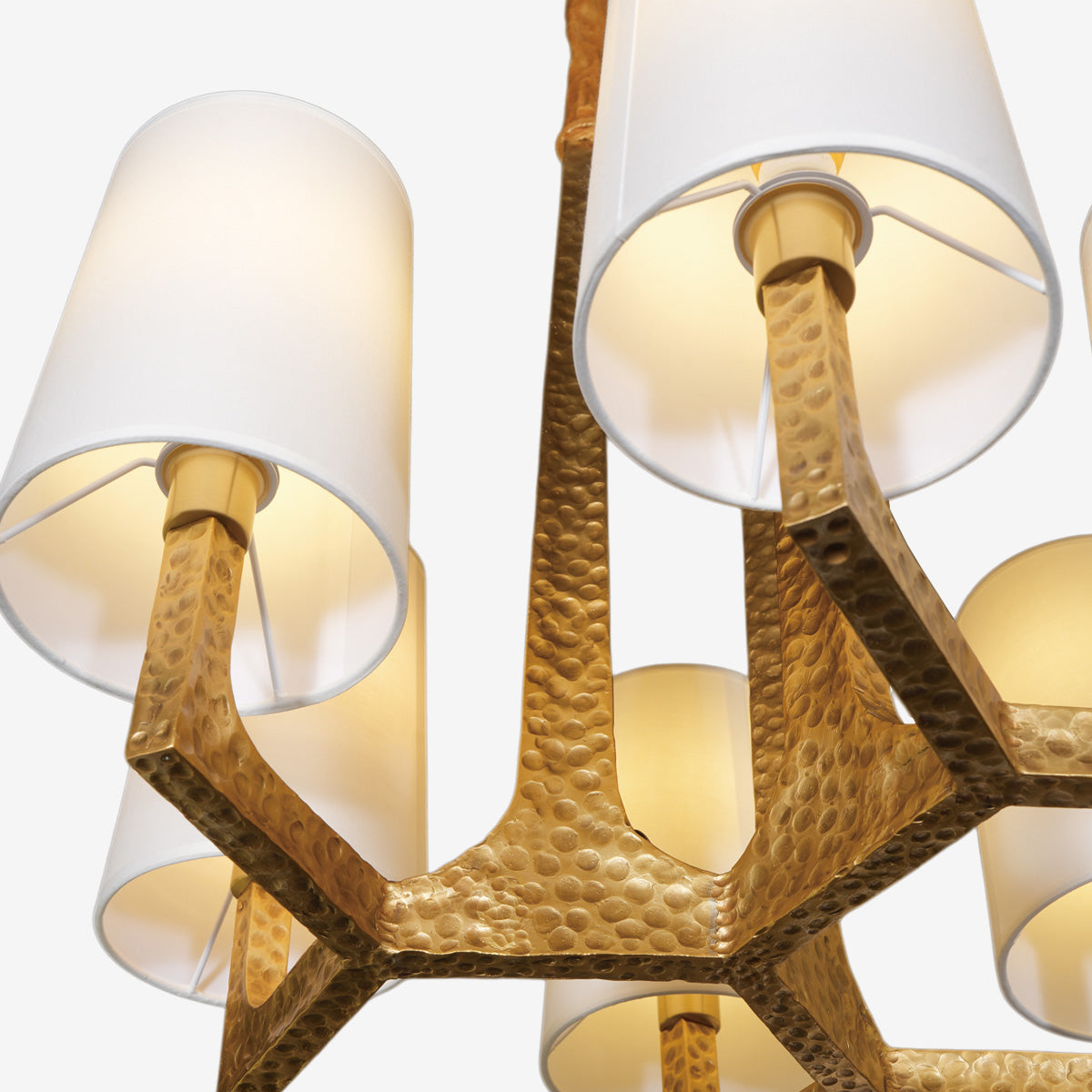 Hammered Fabric Shades Chandelier