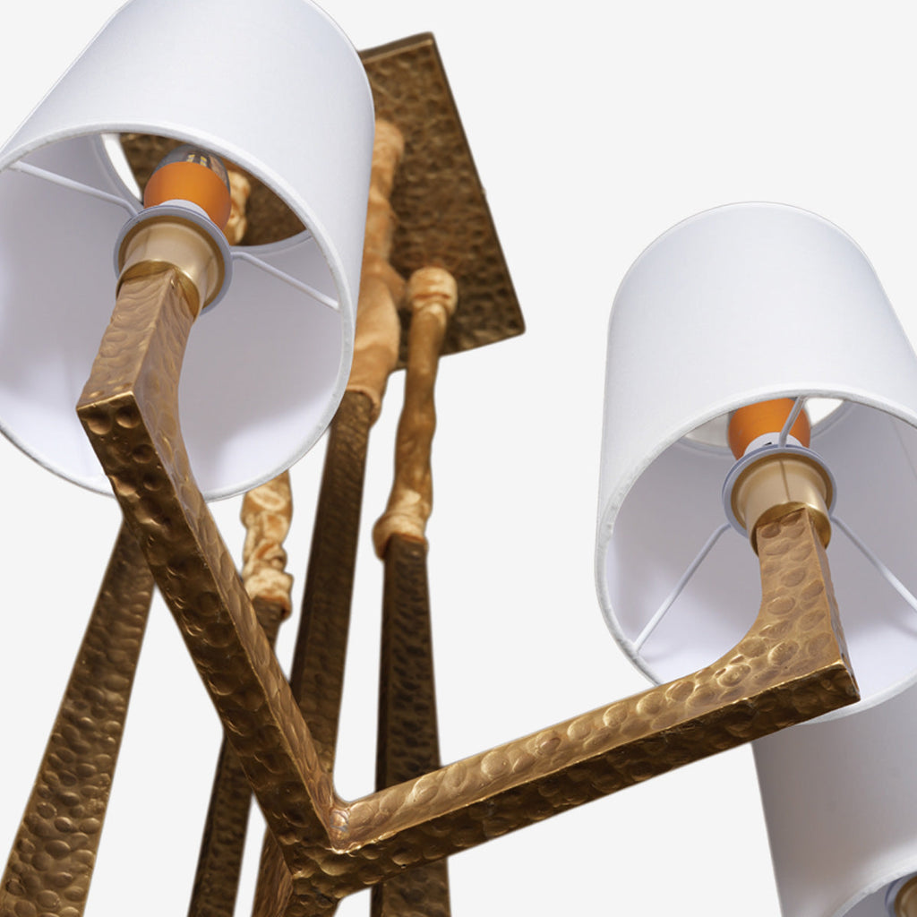 Hammered Fabric Shades Chandelier