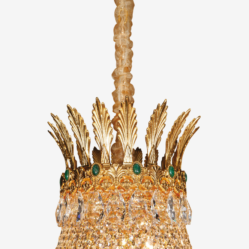 Luxury Imperial Crown Crystal Chandelier