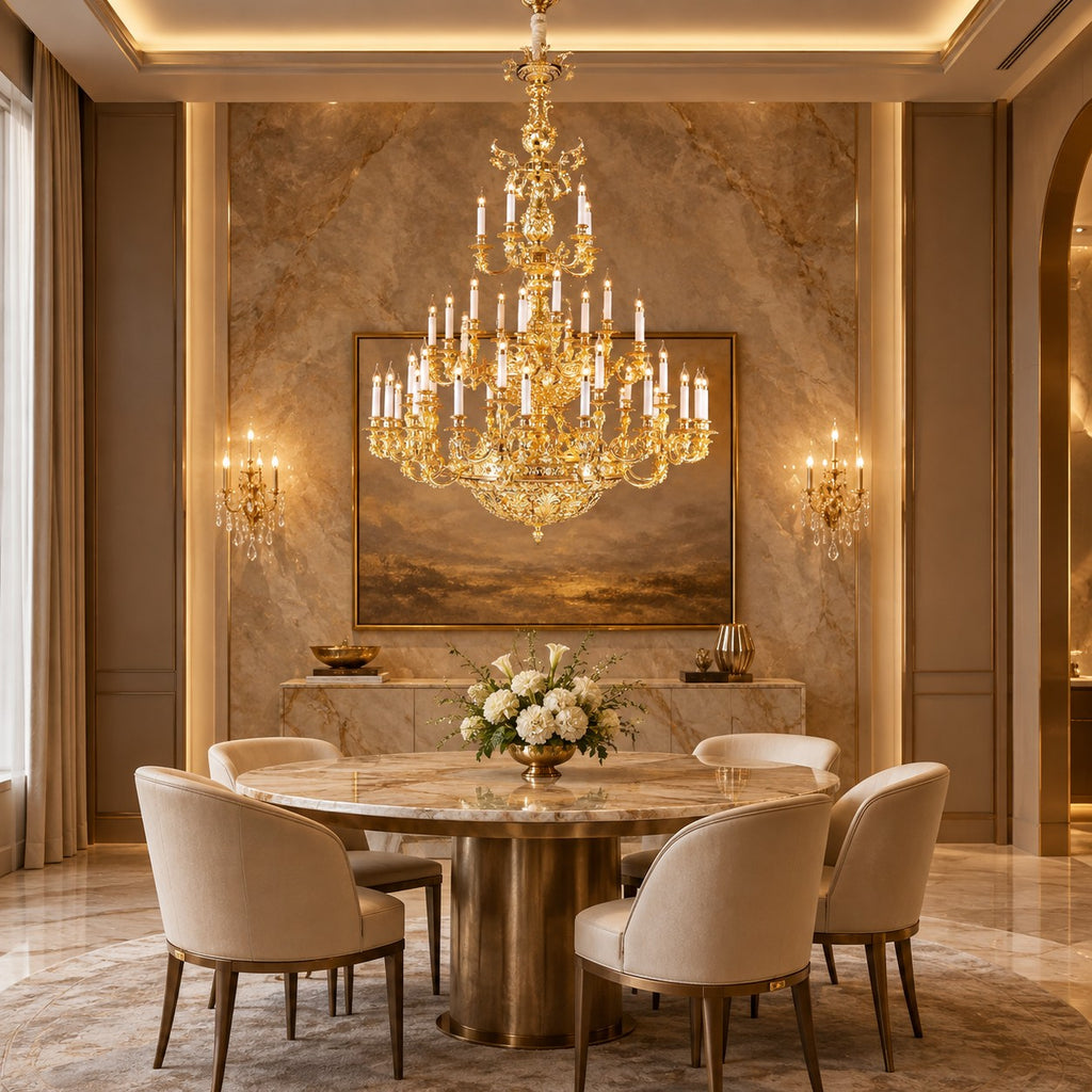 French big brass chandelier