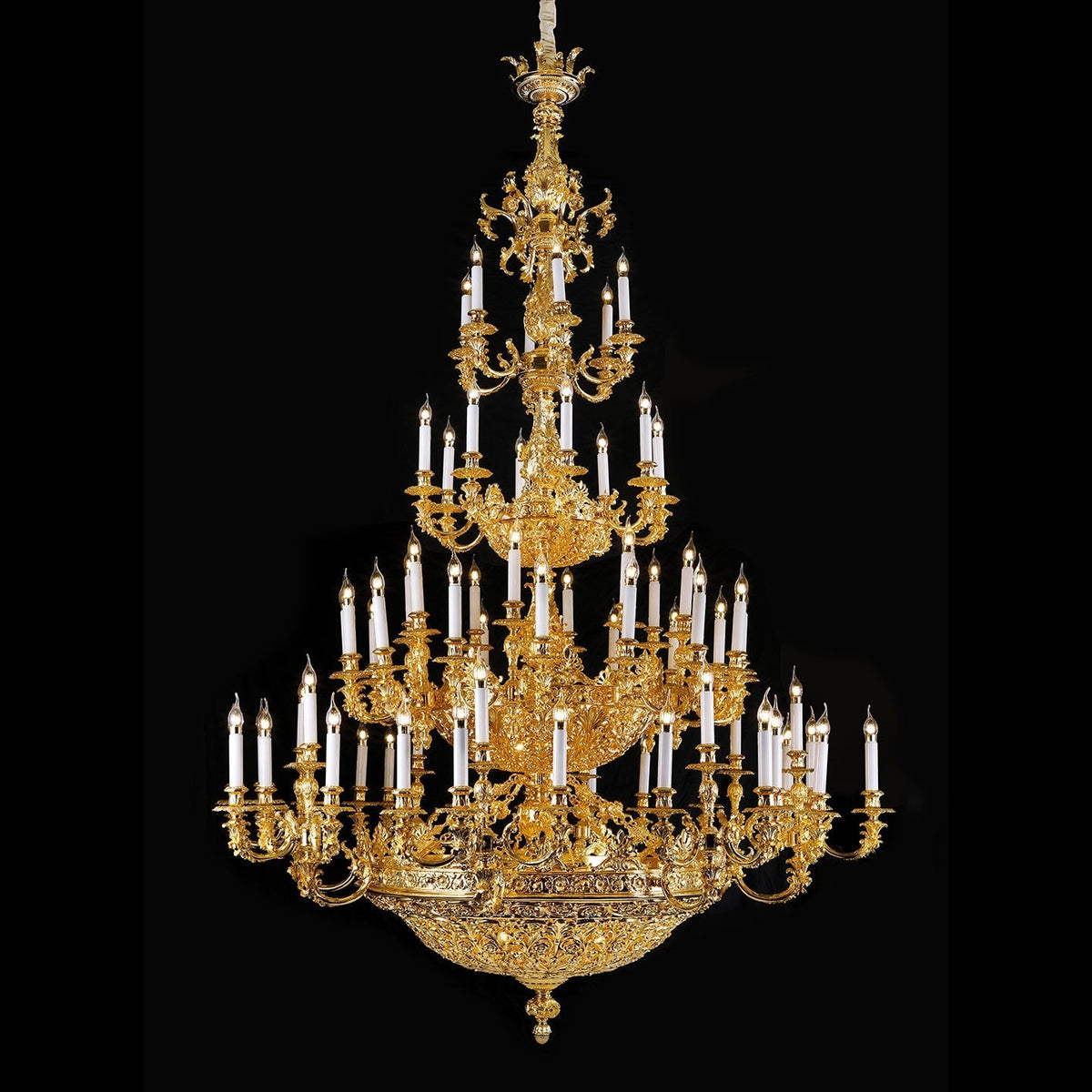 oversized brass chandelier