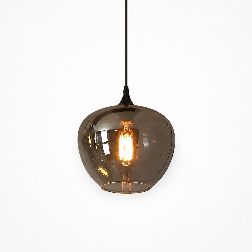 Modern Smoke Gray Glass Pendant Light