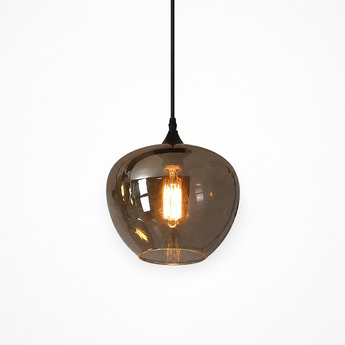 Modern Smoke Gray Glass Pendant Light