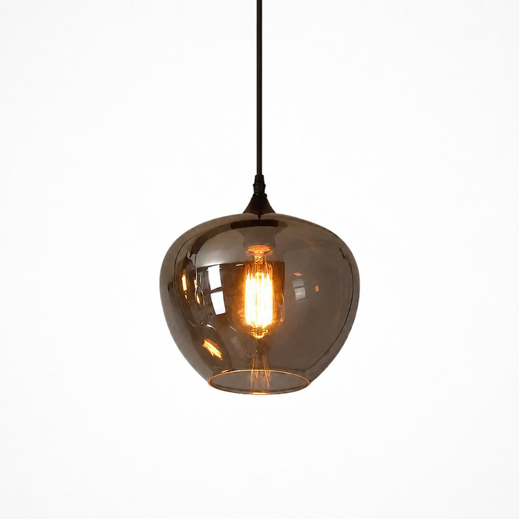 Modern Smoke Gray Glass Pendant Light