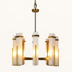 Tessovian Multi-Shade Chandelier with Warm Metal Frame