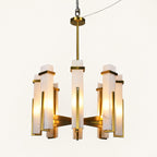 Tessovian Multi-Shade Chandelier with Warm Metal Frame