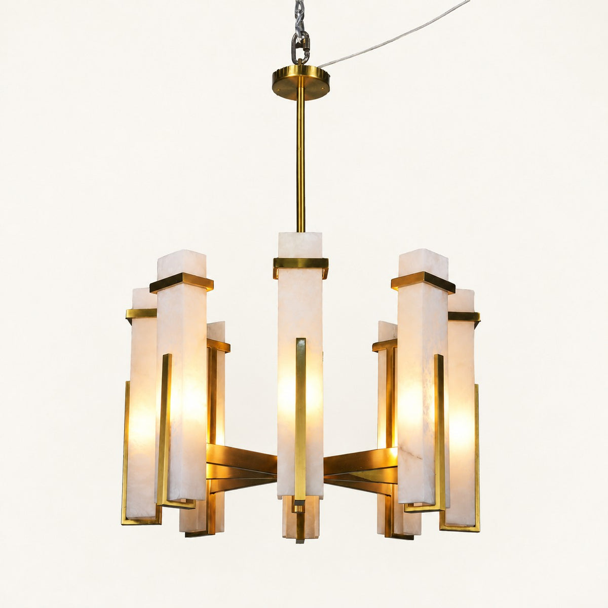 Calyra Multi-Shade Chandelier with Warm Metal Frame