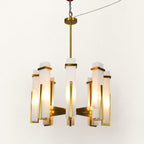 Tessovian Multi-Shade Chandelier with Warm Metal Frame