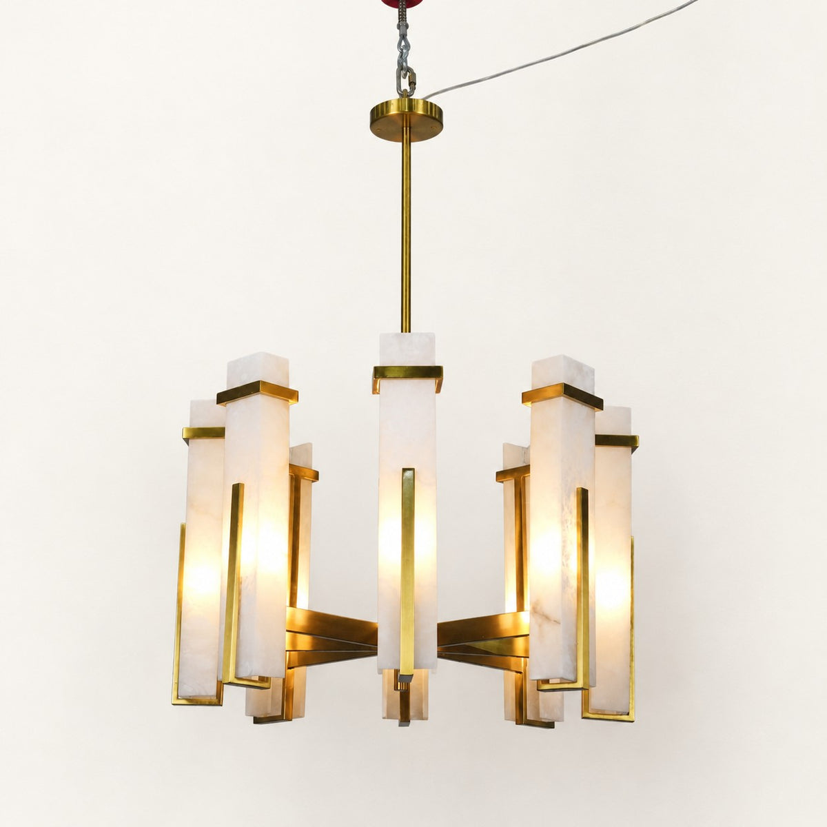 Calyra Multi-Shade Chandelier with Warm Metal Frame