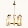 Tessovian Multi-Shade Chandelier with Warm Metal Frame