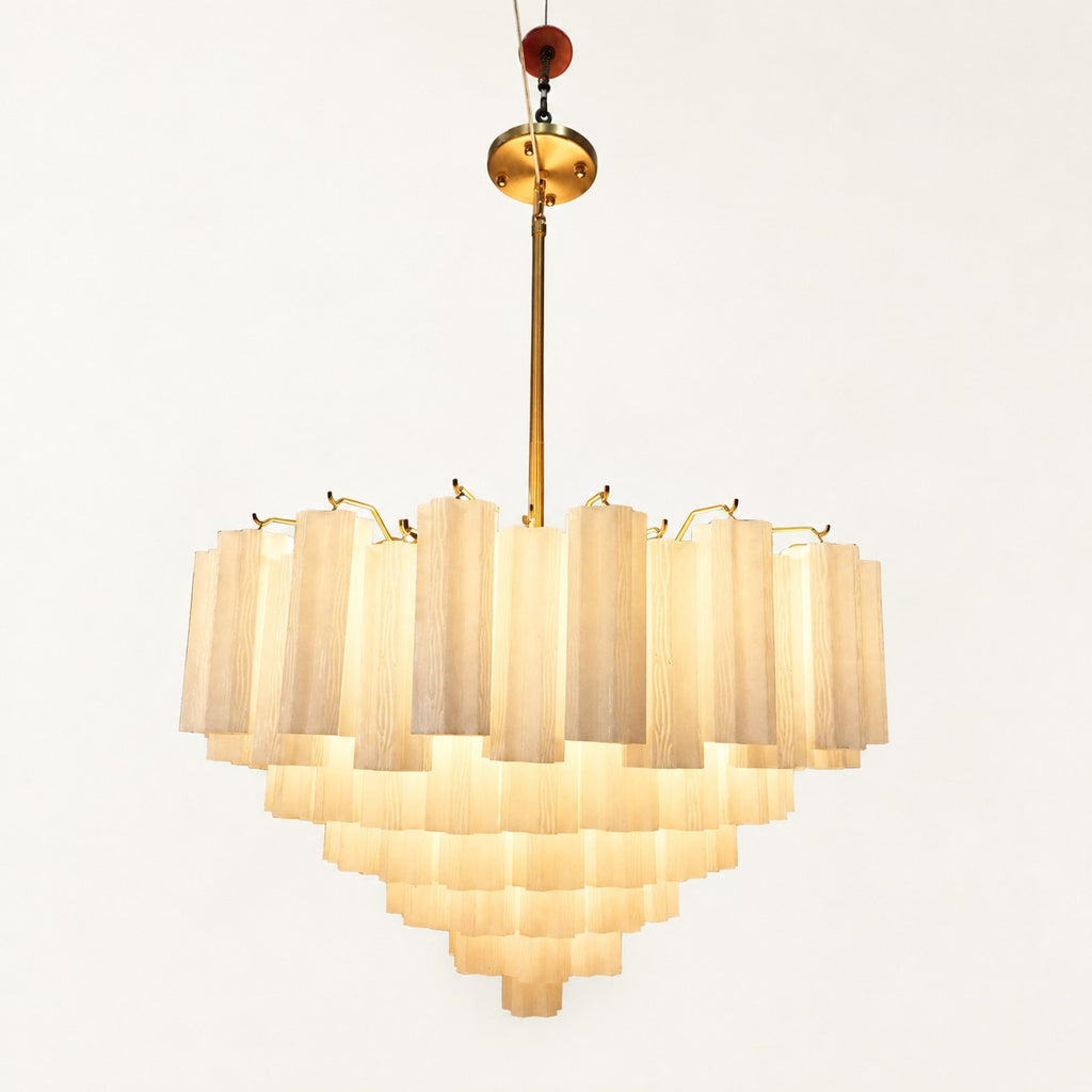 Esmelune Tiered White-Panel Chandelier
