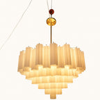 Esmelune Tiered White-Panel Chandelier