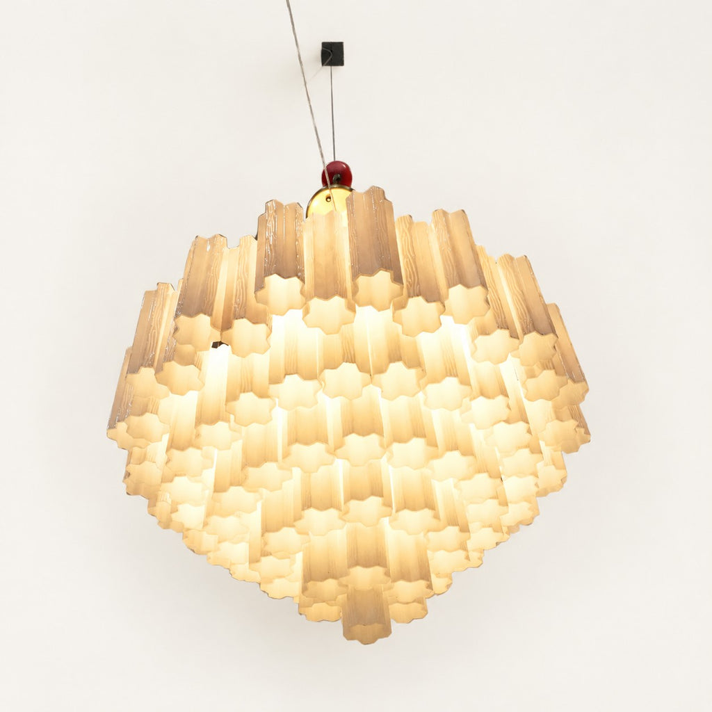 Esmelune Tiered White-Panel Chandelier