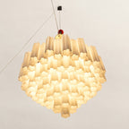 Esmelune Tiered White-Panel Chandelier