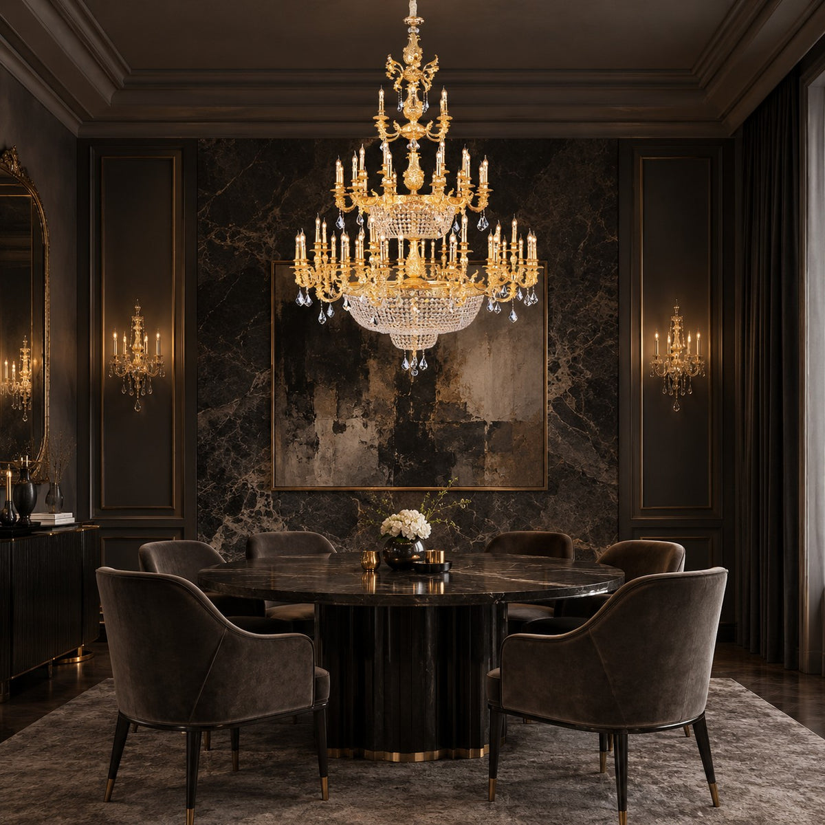 Large classic brass chandelier
