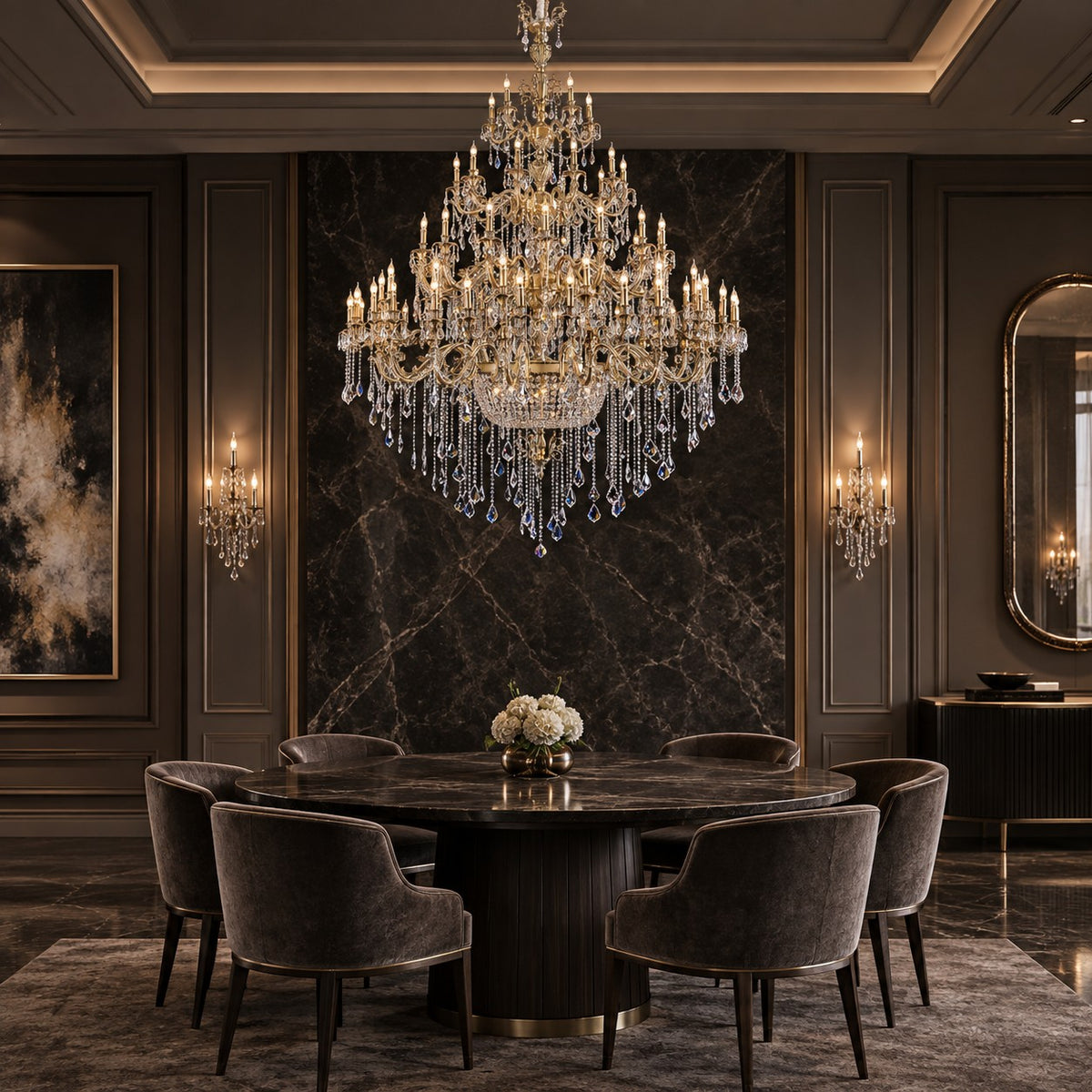 large vintage luxury brass chandelier