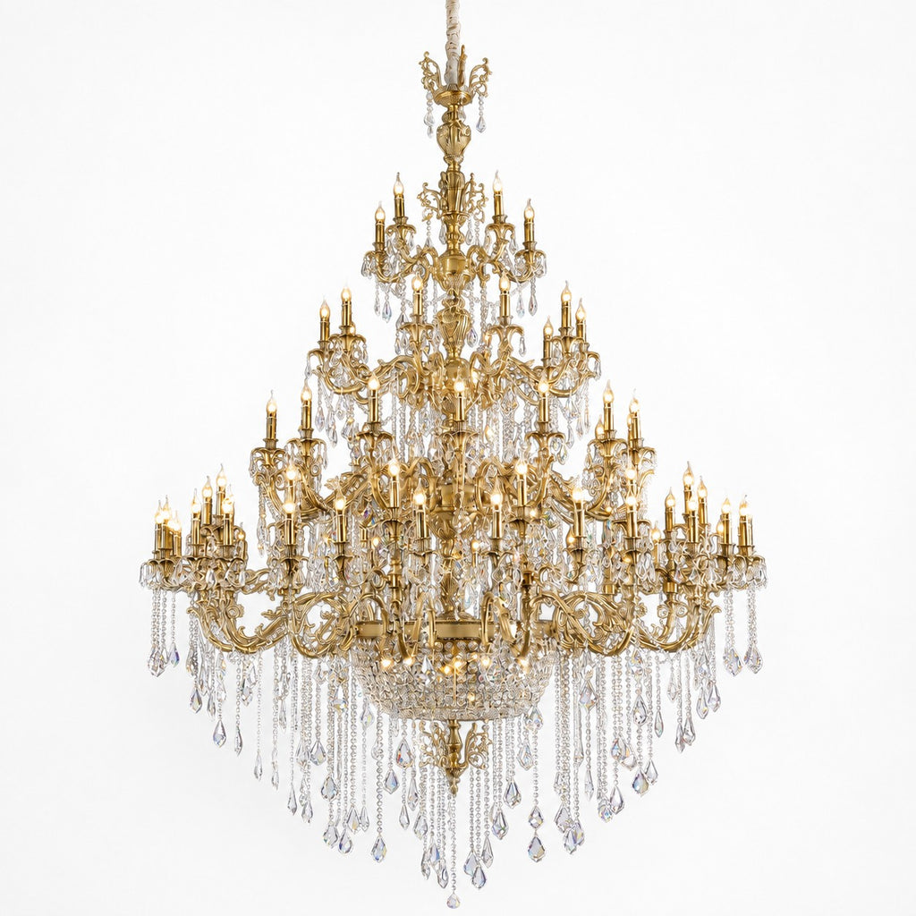 large vintage luxury brass chandelier