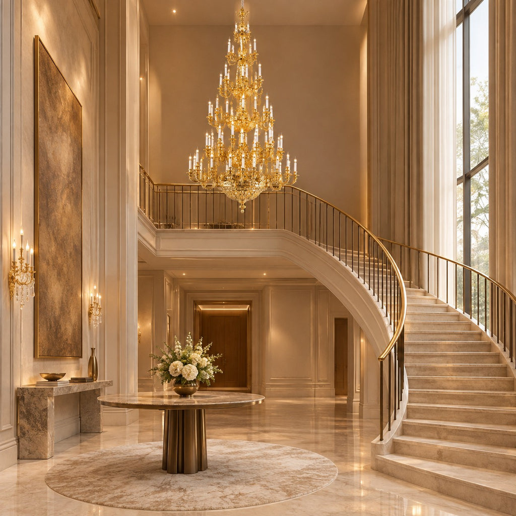 oversized brass chandelier