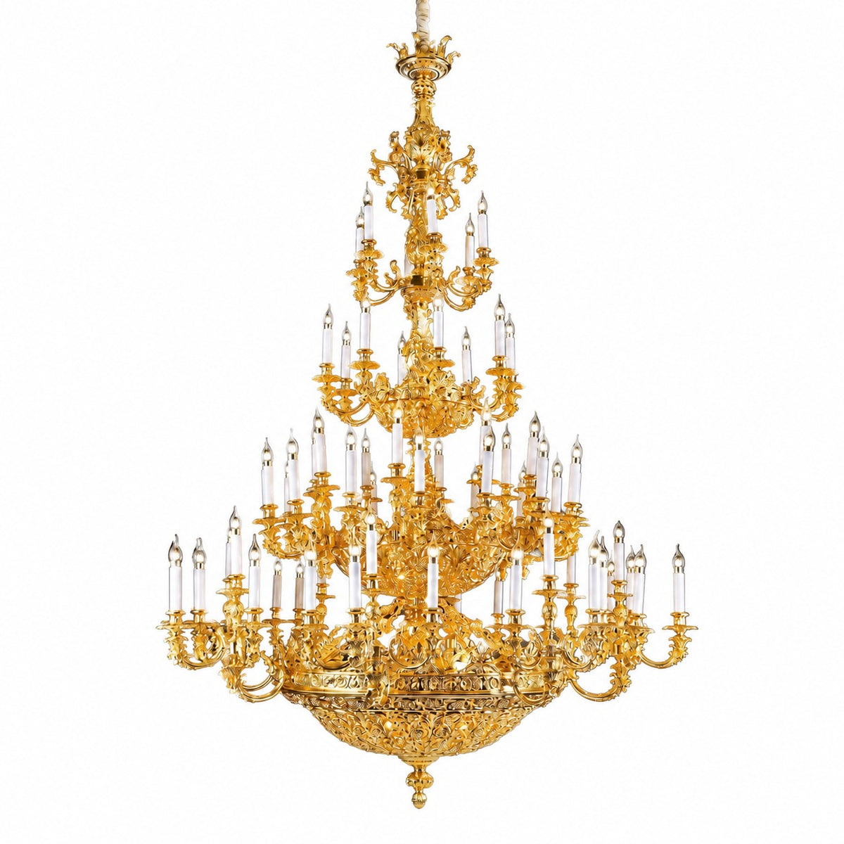 oversized brass chandelier