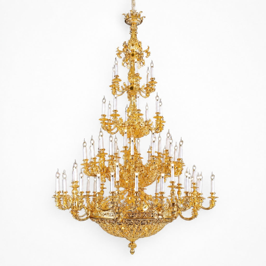 oversized brass chandelier