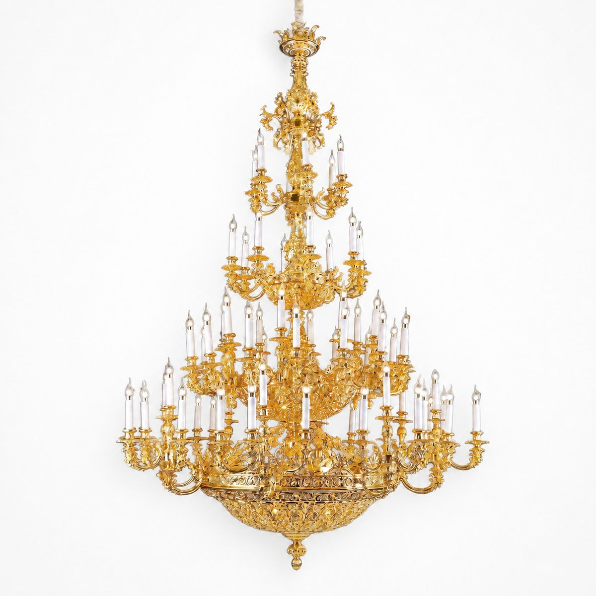 oversized brass chandelier
