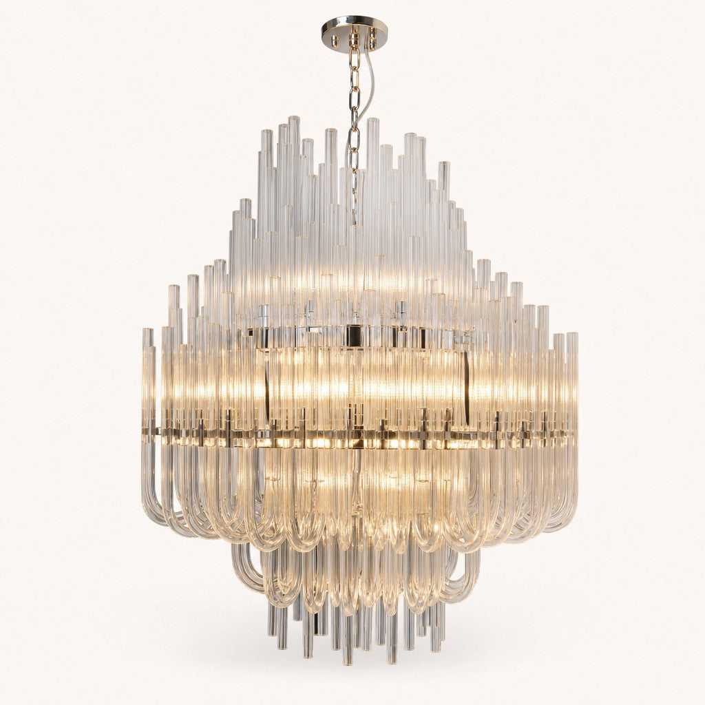 Rovelle Cascade Clear-Rod Chandelier