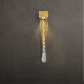 Slade branch crystal wall sconce - style A, gold branches ending in a single teardrop crystal