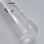 Slade branch crystal wall sconce - close-up of the clear glass teardrop with bubbles inside